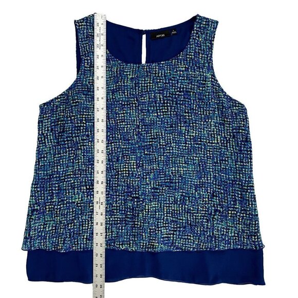 🍁 3/$25 🍁 Apartment 9 | Geometric Sheer Sleeveless Top | Blue | Size: Large - Picture 7 of 7